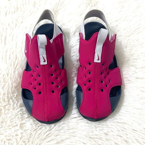 NIKE Sandals Sunray Protect 2 Water Beach pool Fireberry Youth Size 13 - Picture 2 of 10